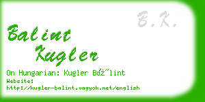 balint kugler business card